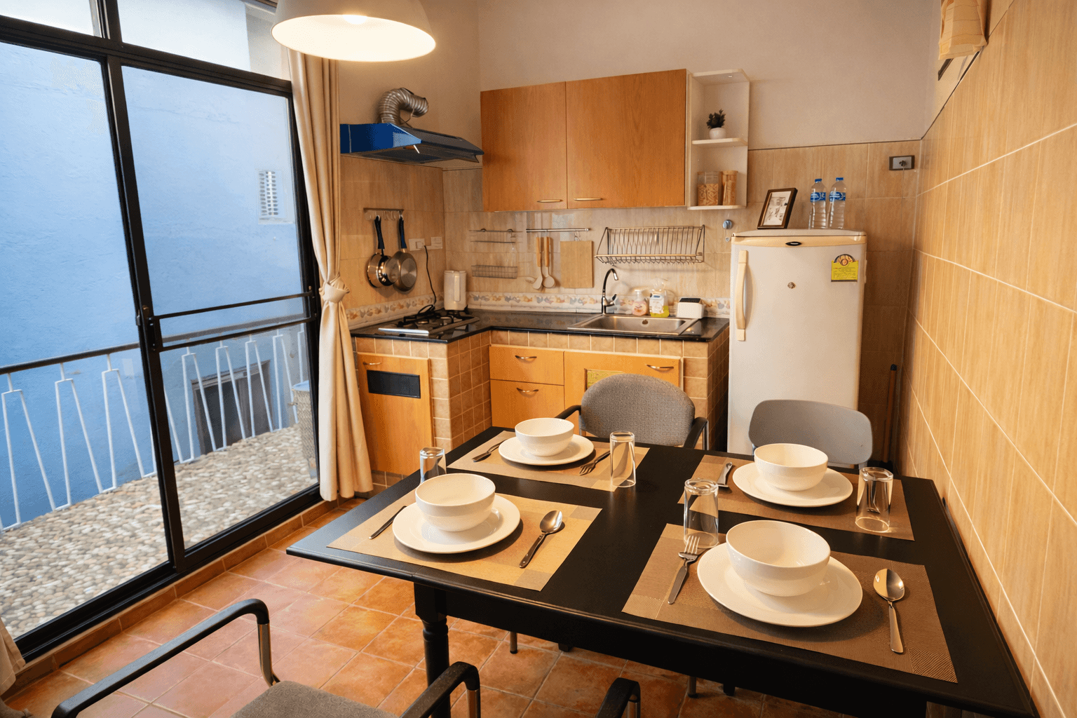 Kitchen area at the PhayaThai BTS Hidden Vintage listing